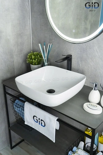 Раковина Gid N9439 51152 накладная белая 46x46x14,5 Раковина Gid N9439 51152 накладная белая 46x46x14,5