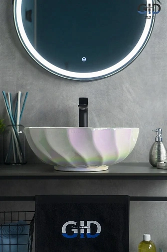 Раковина Gid Nc423 52215 накладная перламутр 46x46x17 Раковина Gid Nc423 52215 накладная перламутр 46x46x17