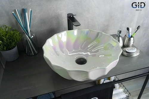 Раковина Gid Nc423 52215 накладная перламутр 46x46x17 Раковина Gid Nc423 52215 накладная перламутр 46x46x17