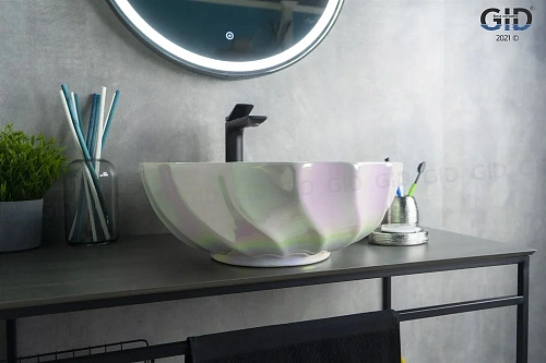 Раковина Gid Nc423 52215 накладная перламутр 46x46x17 Раковина Gid Nc423 52215 накладная перламутр 46x46x17