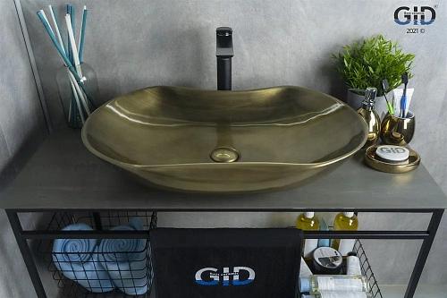 Раковина Gid Nc9175b 52228 накладная бронзовая 66,5x41x12 Раковина Gid Nc9175b 52228 накладная бронзовая 66,5x41x12