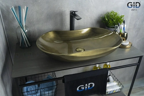 Раковина Gid Nc9175b 52228 накладная бронзовая 66,5x41x12 Раковина Gid Nc9175b 52228 накладная бронзовая 66,5x41x12