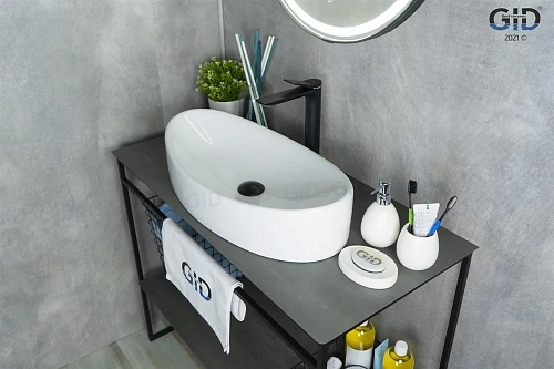 Раковина Gid Tr4898 51160 накладная белая 66x34,5x14,5 Раковина Gid Tr4898 51160 накладная белая 66x34,5x14,5