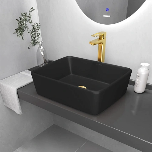 Раковина GROSSMAN Color GR-3016BM (480x370x130) черная матовая Раковина GROSSMAN Color GR-3016BM (480x370x130) черная матовая
