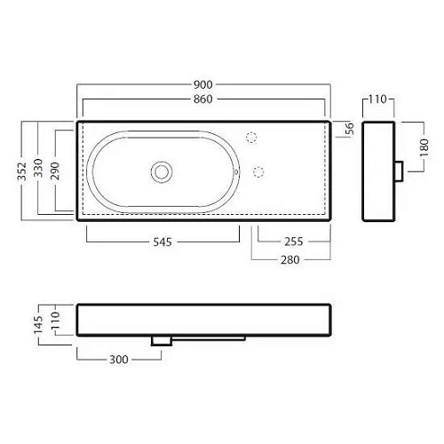 Раковина HATRIA AREA YXDL01 90 см Раковина HATRIA AREA YXDL01 90 см
