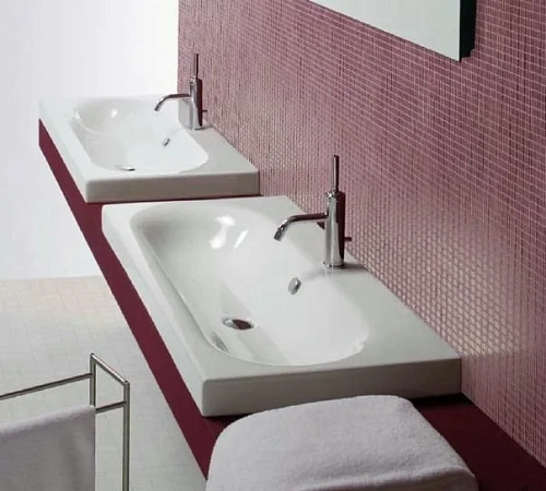 Раковина HATRIA DAYTIME Y0YS01 (с двумя отверстиями для смесителя) 110 см Раковина HATRIA DAYTIME Y0YS01 (с двумя отверстиями для смесителя) 110 см