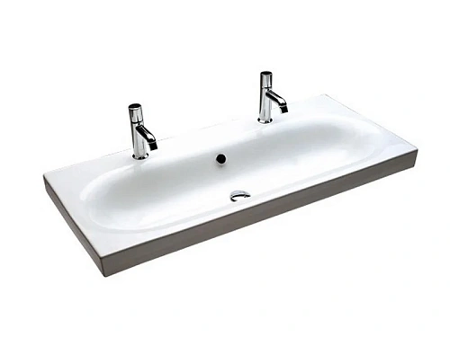 Раковина HATRIA DAYTIME Y0YS01 (с двумя отверстиями для смесителя) 110 см Раковина HATRIA DAYTIME Y0YS01 (с двумя отверстиями для смесителя) 110 см