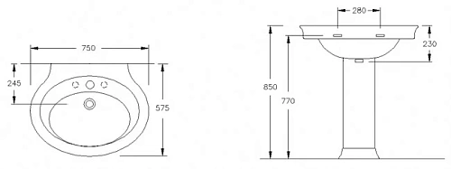 Раковина HATRIA DOLCEVITA Y0EW01 75 см Раковина HATRIA DOLCEVITA Y0EW01 75 см