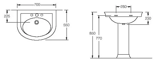 Раковина HATRIA DOLCEVITA Y0EX01 70 см Раковина HATRIA DOLCEVITA Y0EX01 70 см