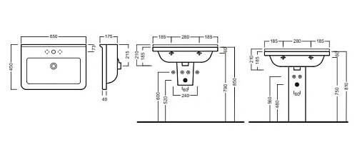 Раковина HATRIA ERIKA PRO YXBE01 65 см Раковина HATRIA ERIKA PRO YXBE01 65 см