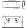 Раковина Hatria Erika Pro YXJC01 двойная на 120 см Раковина Hatria Erika Pro YXJC01 двойная на 120 см