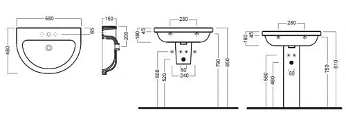 Раковина HATRIA ERIKA PRO YXJD01 68 см Раковина HATRIA ERIKA PRO YXJD01 68 см