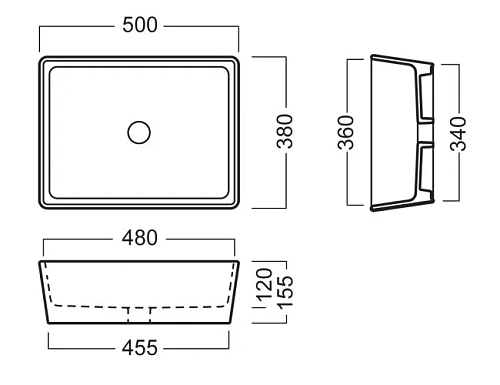 Раковина Hatria Happy Hour 11:15 YXSQ01 снизу столешницы на 50 см Раковина Hatria Happy Hour 11:15 YXSQ01 снизу столешницы на 50 см