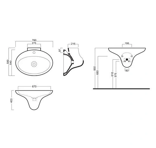 Раковина Hatria Sculture 2 Y0MR01 78 см Раковина Hatria Sculture 2 Y0MR01 78 см