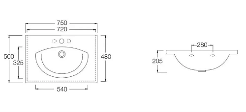 Раковина HATRIA SUSAN Y0HR01 75 см Раковина HATRIA SUSAN Y0HR01 75 см