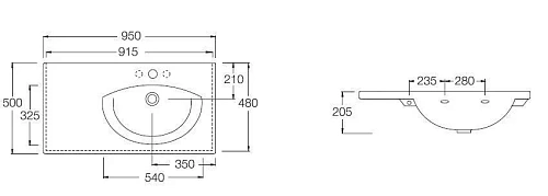 Раковина HATRIA SUSAN Y0JU01 95 см Раковина HATRIA SUSAN Y0JU01 95 см