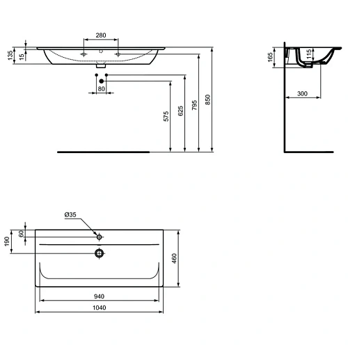 Раковина Ideal Standard CONNECT AIR E027401 104 см Раковина Ideal Standard CONNECT AIR E027401 104 см