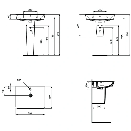 Раковина Ideal Standard CONNECT AIR E074201 60 см Раковина Ideal Standard CONNECT AIR E074201 60 см