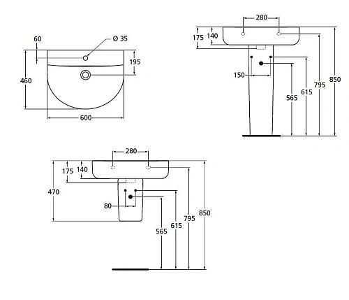 Раковина Ideal Standard Connect Arc 60x46 E787501 Раковина Ideal Standard Connect Arc 60x46 E787501