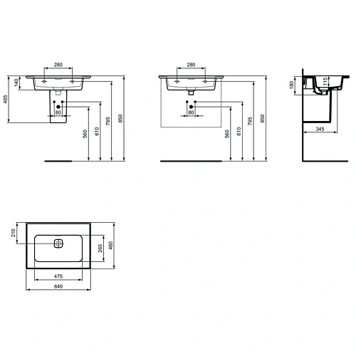 Раковина Ideal Standard STRADA II T363301 64 см Раковина Ideal Standard STRADA II T363301 64 см