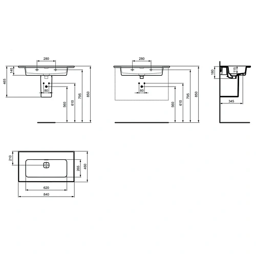 Раковина Ideal Standard STRADA II T363401 84 см Раковина Ideal Standard STRADA II T363401 84 см
