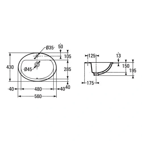 Раковина Jacob Delafon Brive E1291-00 56 см Раковина Jacob Delafon Brive E1291-00 56 см