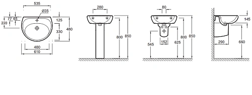 Раковина Jacob Delafon Brive E4333G-00 61 см Раковина Jacob Delafon Brive E4333G-00 61 см
