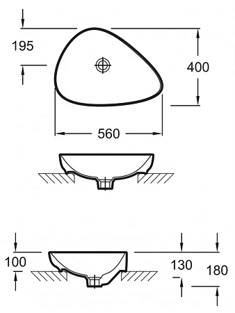 Раковина Jacob Delafon Nouvelle Vague 56 см EVI002-MG2 Раковина Jacob Delafon Nouvelle Vague 56 см EVI002-MG2
