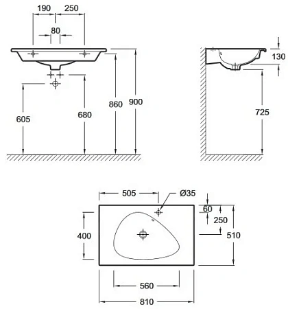 Раковина Jacob Delafon Nouvelle Vague 81 см EXAR112-Z-00 Раковина Jacob Delafon Nouvelle Vague 81 см EXAR112-Z-00