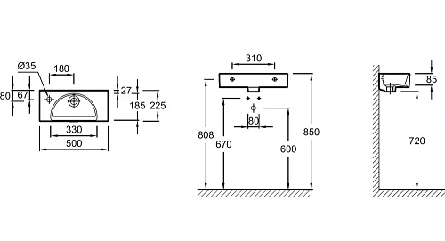 Раковина Jacob Delafon Odeon Rive Gauche EGO112-55-00 L Раковина Jacob Delafon Odeon Rive Gauche EGO112-55-00 L