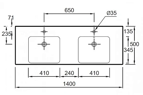 Раковина Jacob Delafon Odeon up 140 см E4779-00 Раковина Jacob Delafon Odeon up 140 см E4779-00