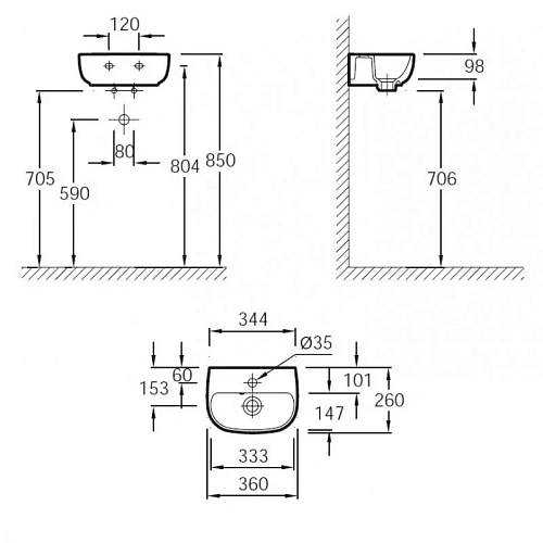 Раковина Jacob Delafon Odeon up 36 см E4761-00 Раковина Jacob Delafon Odeon up 36 см E4761-00