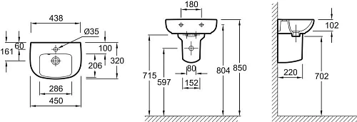 Раковина Jacob Delafon Odeon up 45 см E4760-00 Раковина Jacob Delafon Odeon up 45 см E4760-00