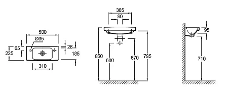 Раковина Jacob Delafon Odeon Up E4701 (50х22) E4701-00 Раковина Jacob Delafon Odeon Up E4701 (50х22) E4701-00
