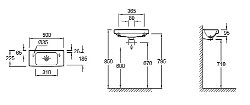 Раковина Jacob Delafon Odeon Up E4701 (50х22) E4701-00 Раковина Jacob Delafon Odeon Up E4701 (50х22) E4701-00