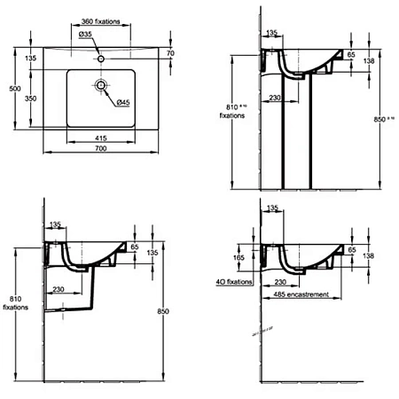Раковина Jacob Delafon Odeon Up E4732-00 Раковина Jacob Delafon Odeon Up E4732-00