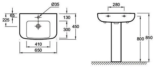 Раковина Jacob Delafon Odeon Up E4743-00 65х45 см Раковина Jacob Delafon Odeon Up E4743-00 65х45 см