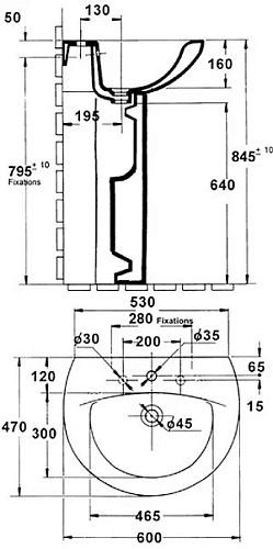 Раковина Jacob Delafon Patio E4159NG-00 60 см Раковина Jacob Delafon Patio E4159NG-00 60 см
