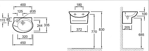 Раковина Jacob Delafon Presqu'ile E1337-00 Раковина Jacob Delafon Presqu'ile E1337-00