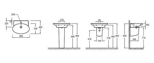 Раковина Jacob Delafon Presquile E4438 E4438-00 Раковина Jacob Delafon Presquile E4438 E4438-00