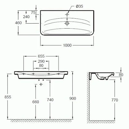Раковина Jacob Delafon Replay 100x46 E4487 E4487-00 Раковина Jacob Delafon Replay 100x46 E4487 E4487-00