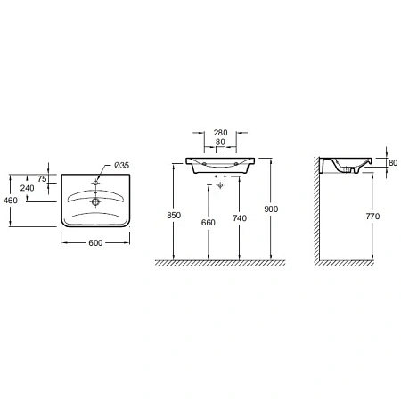 Раковина Jacob Delafon Replay 60x46 E4485 E4485-00 Раковина Jacob Delafon Replay 60x46 E4485 E4485-00
