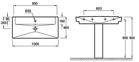 Раковина Jacob Delafon Reve E4801-00 100х46,5 см Раковина Jacob Delafon Reve E4801-00 100х46,5 см