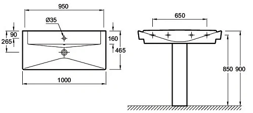 Раковина Jacob Delafon Reve E4801-00 100х46,5 см Раковина Jacob Delafon Reve E4801-00 100х46,5 см
