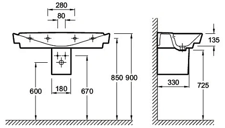 Раковина Jacob Delafon Reve E4801-00 100х46,5 см Раковина Jacob Delafon Reve E4801-00 100х46,5 см