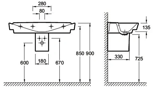 Раковина Jacob Delafon Reve E4801-00 100х46,5 см Раковина Jacob Delafon Reve E4801-00 100х46,5 см