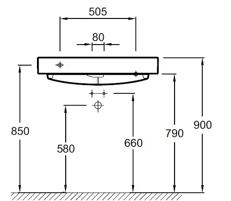 Раковина Jacob Delafon Rythmik EXO112-Z-00 80 см Раковина Jacob Delafon Rythmik EXO112-Z-00 80 см