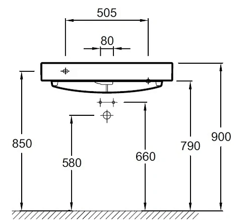 Раковина Jacob Delafon Rythmik EXO112-Z-00 80 см Раковина Jacob Delafon Rythmik EXO112-Z-00 80 см
