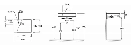 Раковина Jacob Delafon Rythmik EXQ112-00 60 см Раковина Jacob Delafon Rythmik EXQ112-00 60 см