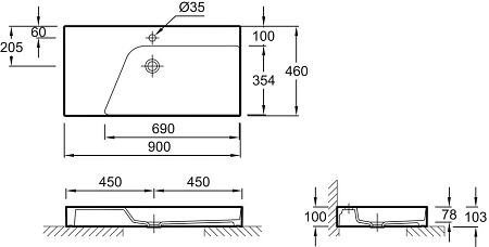 Раковина Jacob Delafon Rythmik pure EVP112-00 90 см Раковина Jacob Delafon Rythmik pure EVP112-00 90 см
